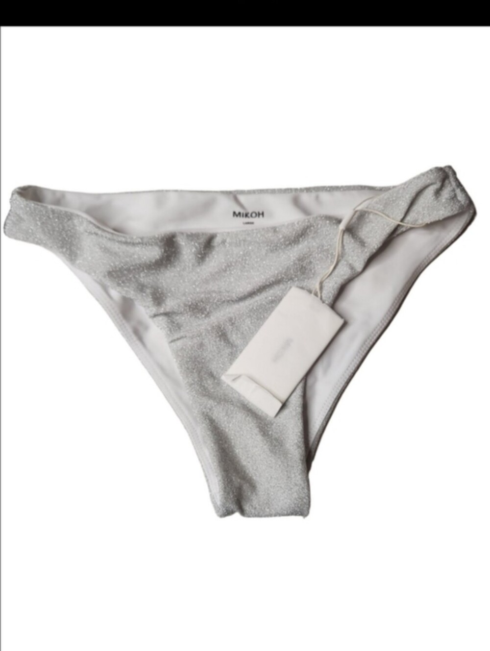 Mikoh Shimmery Silver Bikini Bottoms Size Large Nwt